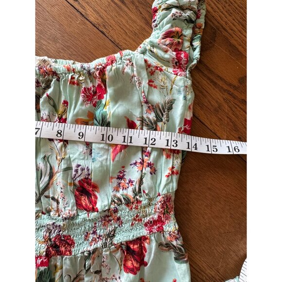 Abel the Label Dress M Floral Maxi Smocked Waist Square Neckline Anthropologie - Picture 10 of 11